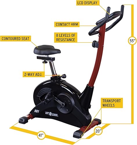 Miniatura 3 de Body-Solid (BFUB1R) La mejor bicicleta vertical de fitness