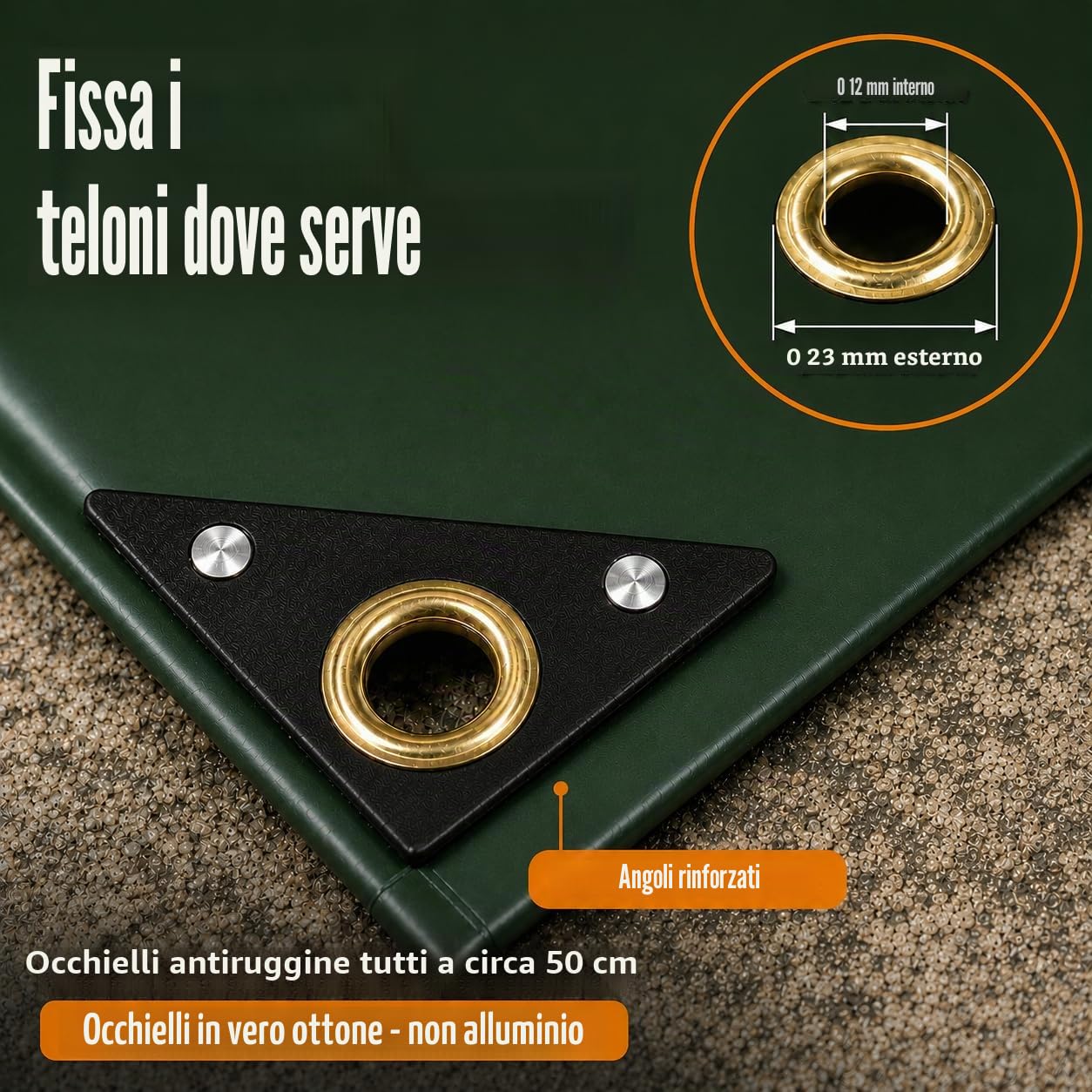 UMBRELLA® Telo di copertura 650 g/m² 4x5 m (20 m²) Bianco – telo in tessuto PVC antistrappo, 100% impermeabile e resistente ai raggi UV, occhielli in ottone – per camion, legna, piscina e giardino