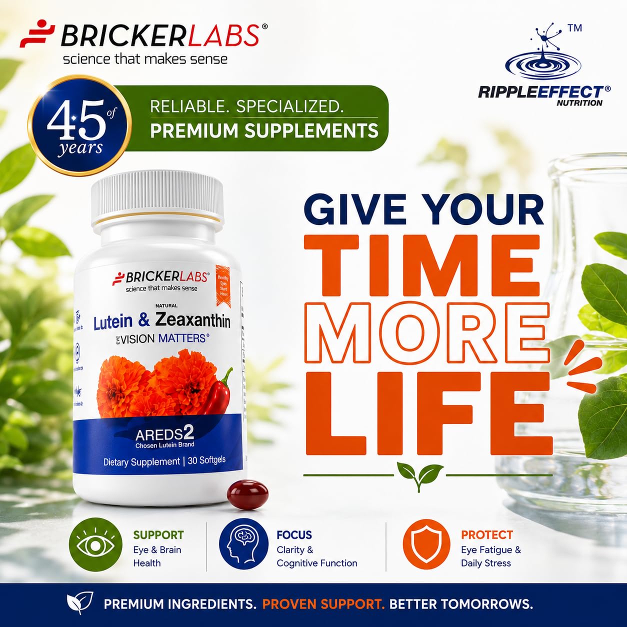 Bricker Labs Natural Lutein + Zeaxanthin Eye Supplement – Supports Eye, Brain, and Skin Health with Macular Carotenoids, Superior Bioavailability, AREDS2 Chosen Lutein Source – 60 Soft Gels — Amazon image 9