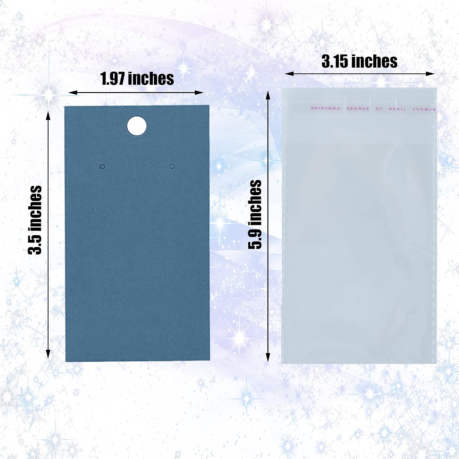 Twavang Blue Earring Display Cards Set 3.5" x 2" image 2