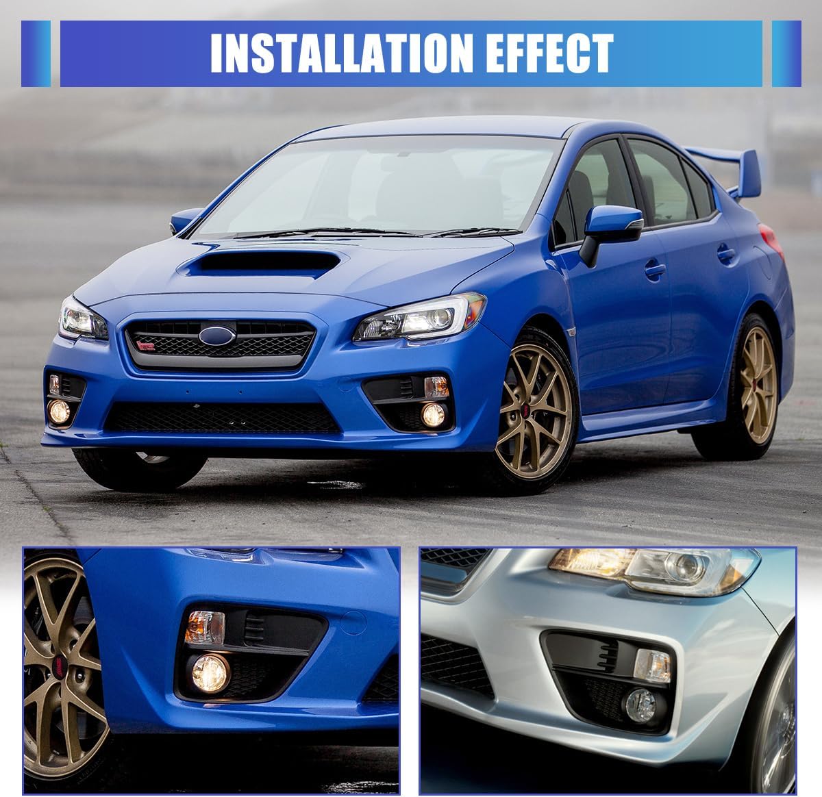 Nixon Offroad Fog Lights Cover Fog Lamp Bezel for 2015 2016 2017 Subaru WRX/WRX STI Model, Matte Black Factory OEM Style Fog Lamps Covers Set Replacement, Passenger and Driver Sides
