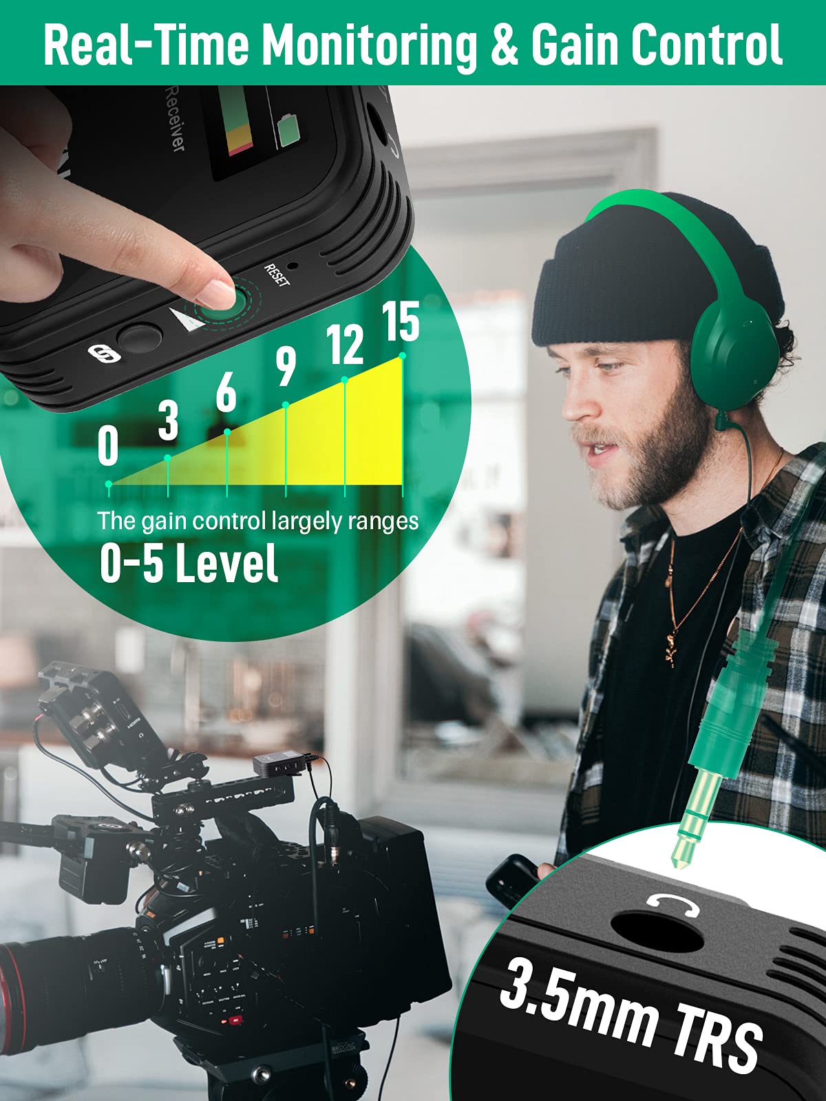 SYNCO Bezprzewodowy mikrofon lavalier G2 A1, do 70 m, do lustrzanek cyfrowych, smartfonów, laptopów, spotkań online, zajęć i nagrywania strumieniowego wideo