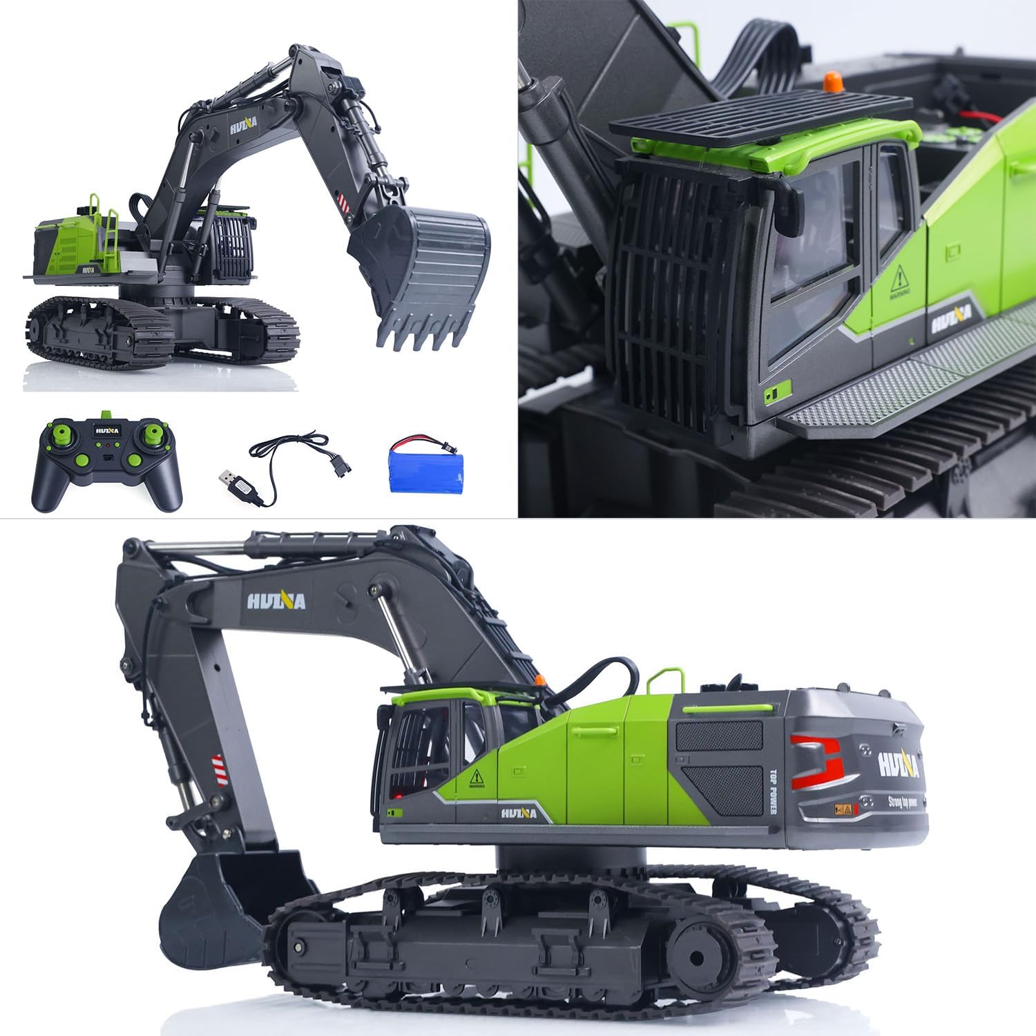 TOUCAN RC HOBBY HUINA 1/14 593 Model RC Excavator Car Gift Battery 2.4G Remote Control 22CH for Ages 14+