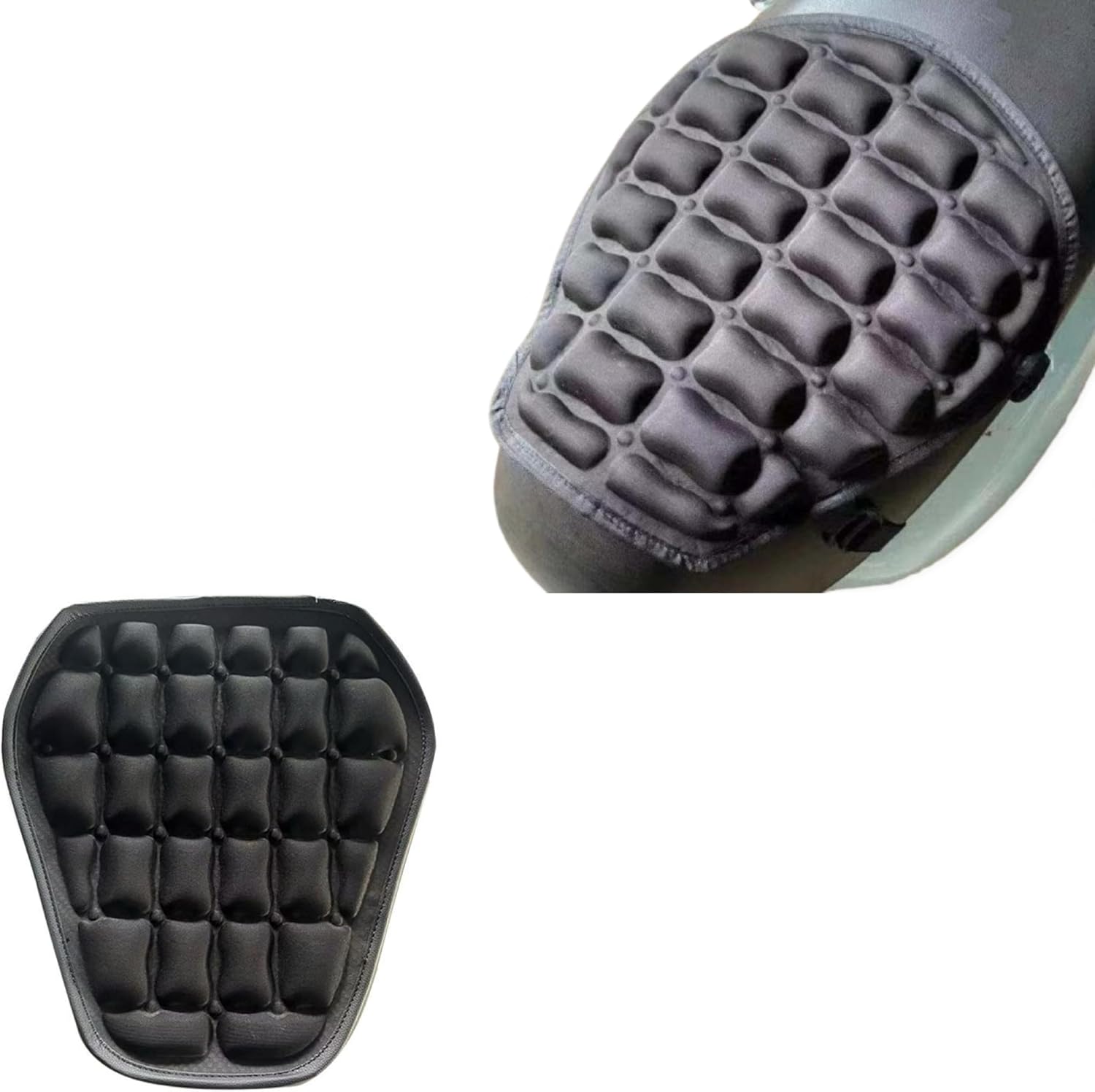 Universal Motorcycle Seat Cushion - 3D Shock-Absorbing Spandex Padded Seat Cover Protector - Black
