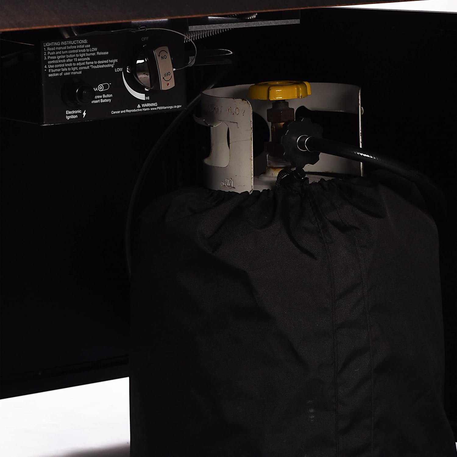 Oakland Living Square 42 in. x 42 in. Aluminum Propane Fire Pit Table with Glass Beads, Two Covers, Lid, 57,000 BTUs in Copper Finish