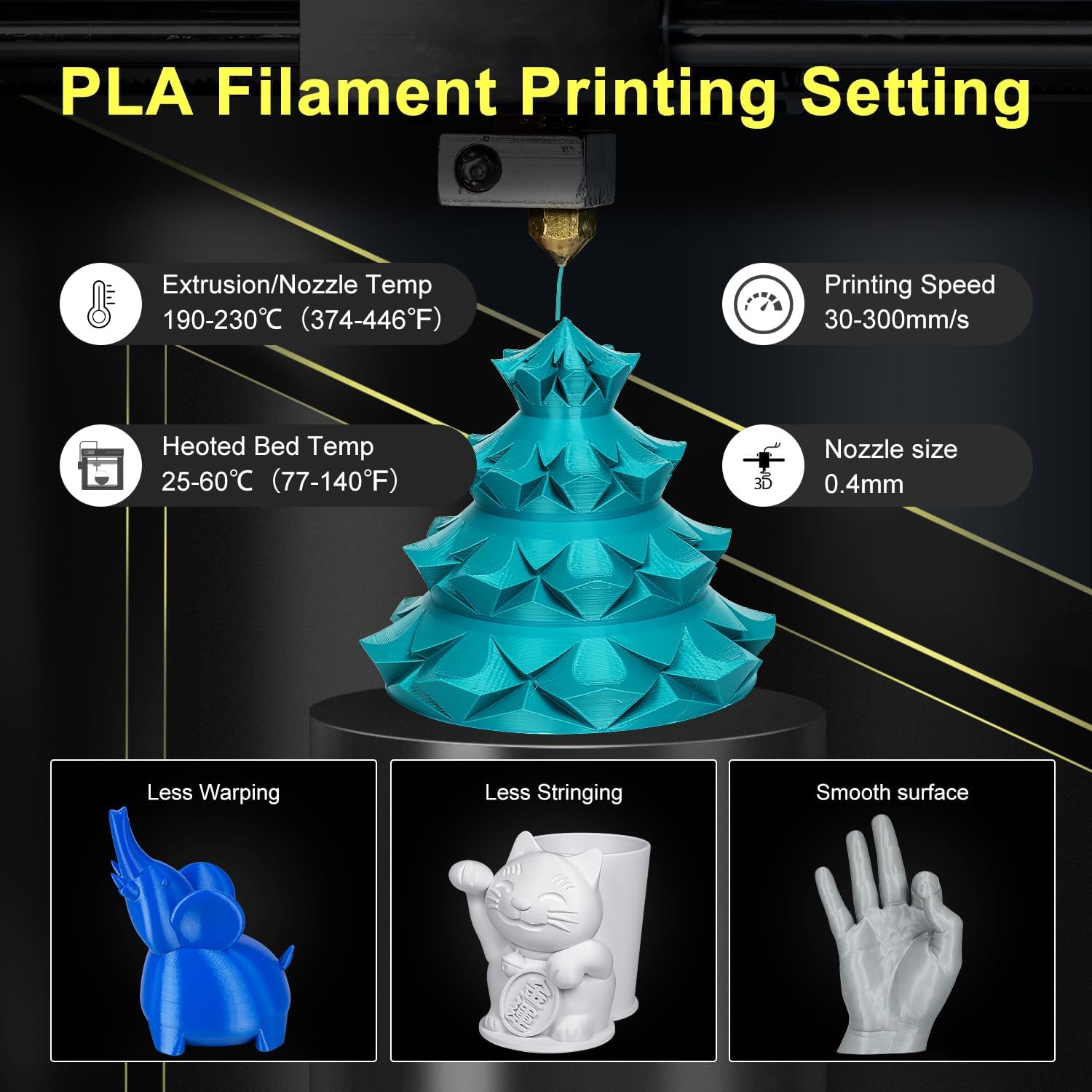 Kretrum PLA Filament 1.75 mm 3D Printer Filaments Cardboard Spool Refills 1 kg Widely Compatible for Most FDM 3D Printers Fits ELEGOO Anycubic FlashForge Creality Bambu Prusa ect. Pine Green