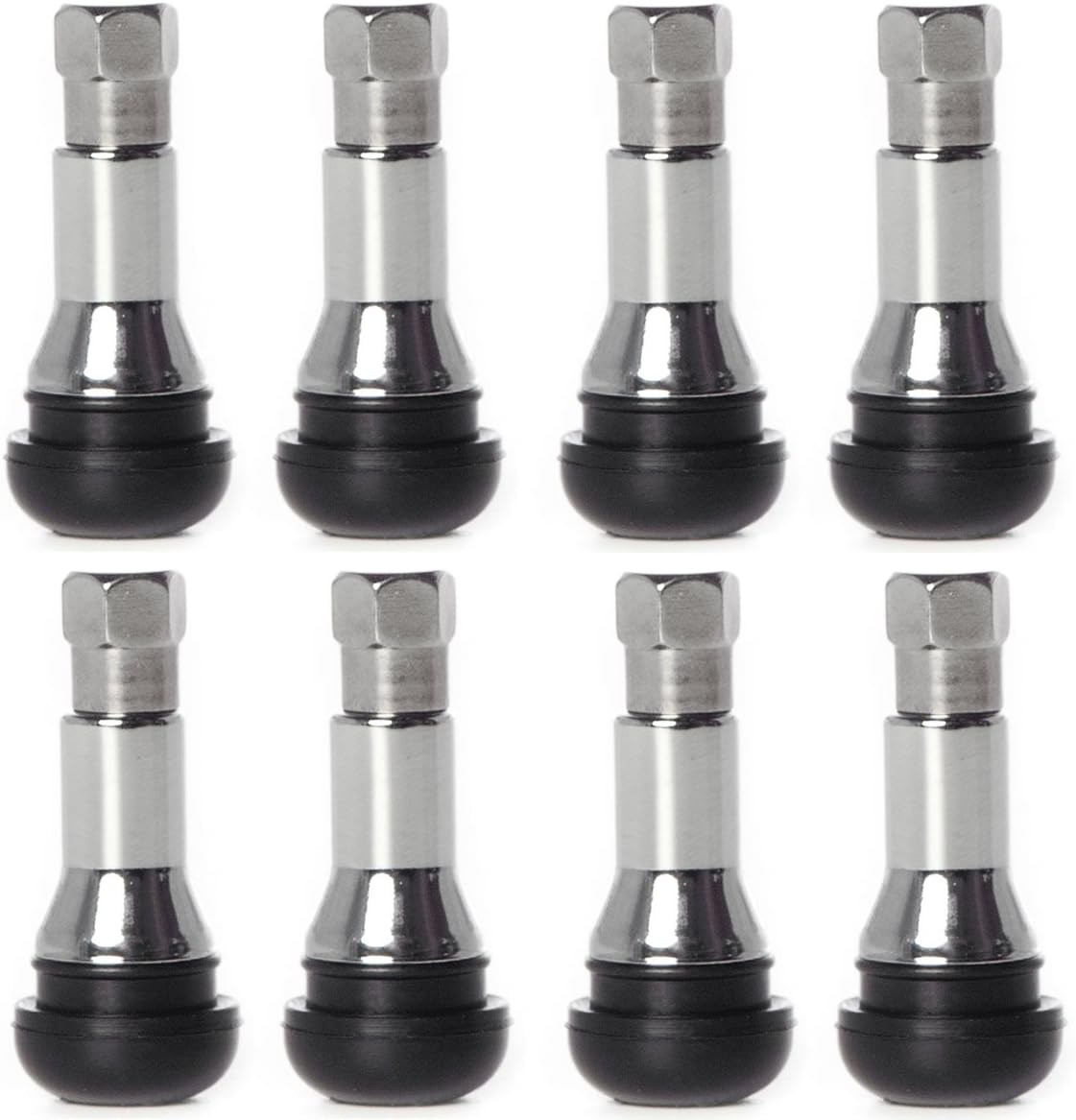 Circuit Performance Chrome Rubber Valve Stems TR413 30mm (8 Pieces)