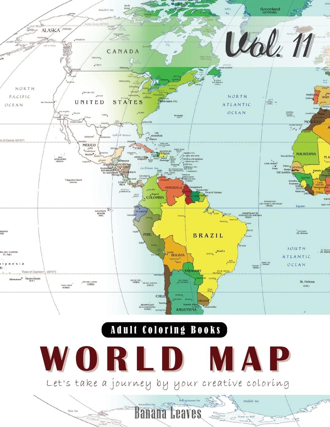 World Map Coloring Book for Stress Relief & Mind Relaxation, Stay Focus Therapy: New Series of Coloring Book for Adults and Grown up, 8.5" x 11" (21.59 x 27.94 cm) (Growns up and Adult Coloring Book)