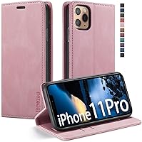 Vista 25 de japezop Funda para iPhone 11 Pro, iPhone 11 Pro funda tipo cartera para mujeres u hombres con [bloqueo RFID] soporte para tarjetas de crédito, funda