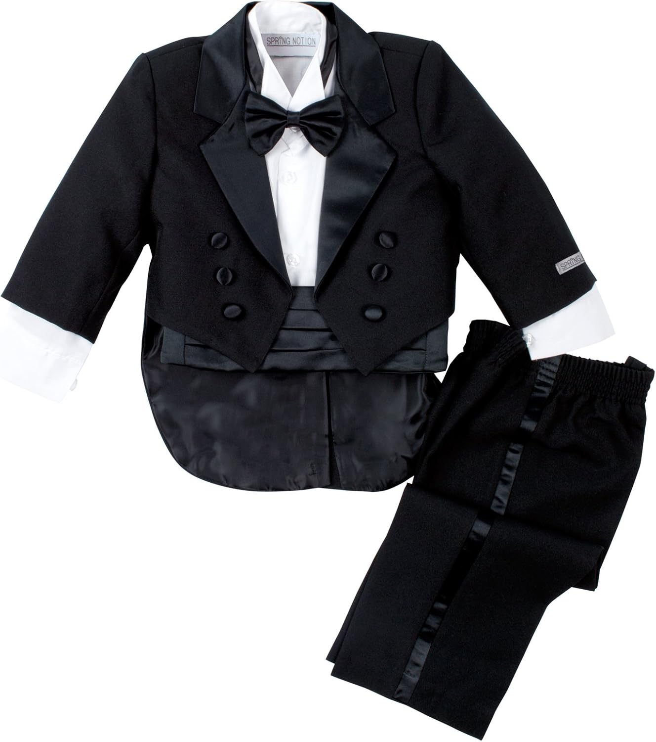 Spring Notion Baby Boys' Black Classic Tuxedo with Tail