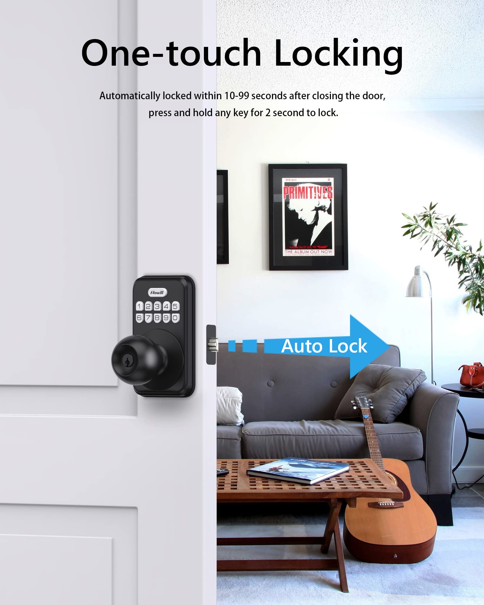 Amazon.co.jp: Zowill キーレスエントリードアロック ノブ付き - 電子