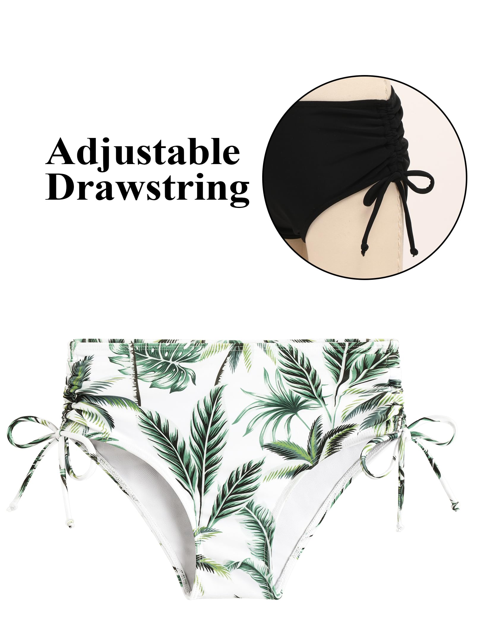 Arshiner Dziewczęcy zestaw bikini z dekoltem w serek, o wyglądzie owinięcia, tankini, wysoka talia, spodnie bikini ze ściągaczem, dla dzieci, syrenka, panterka, kostium kąpielowy, dwuczęściowy, moda