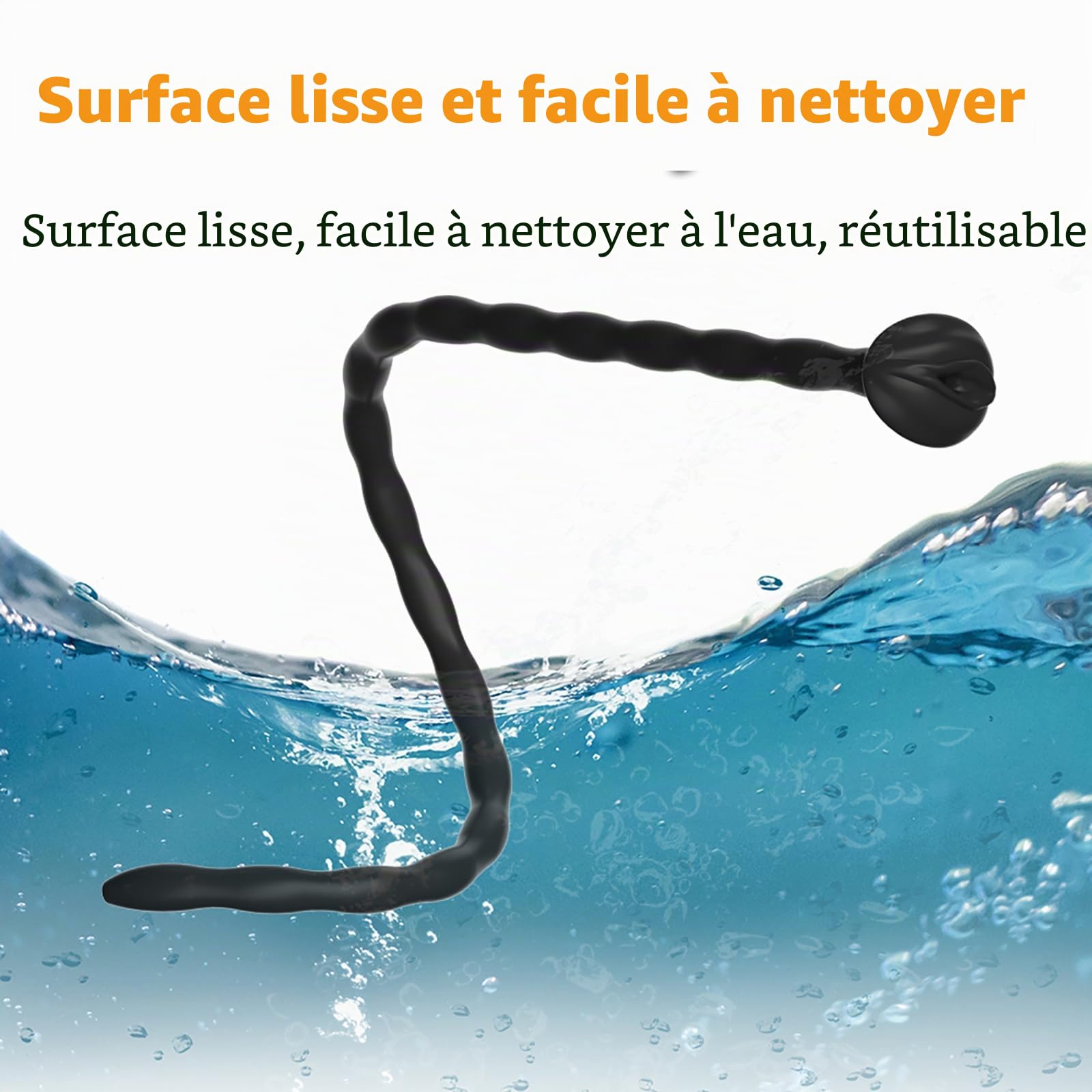 Plug pénien pour cage de chasteté Plug urétral creux Dilatateurs de cathéter en silicone Stimulateurs de prostate Jouets sexuels masculins (S)