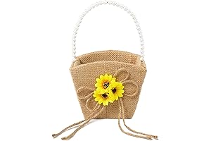 Rustic flower girl basket filled with sunshine and joy