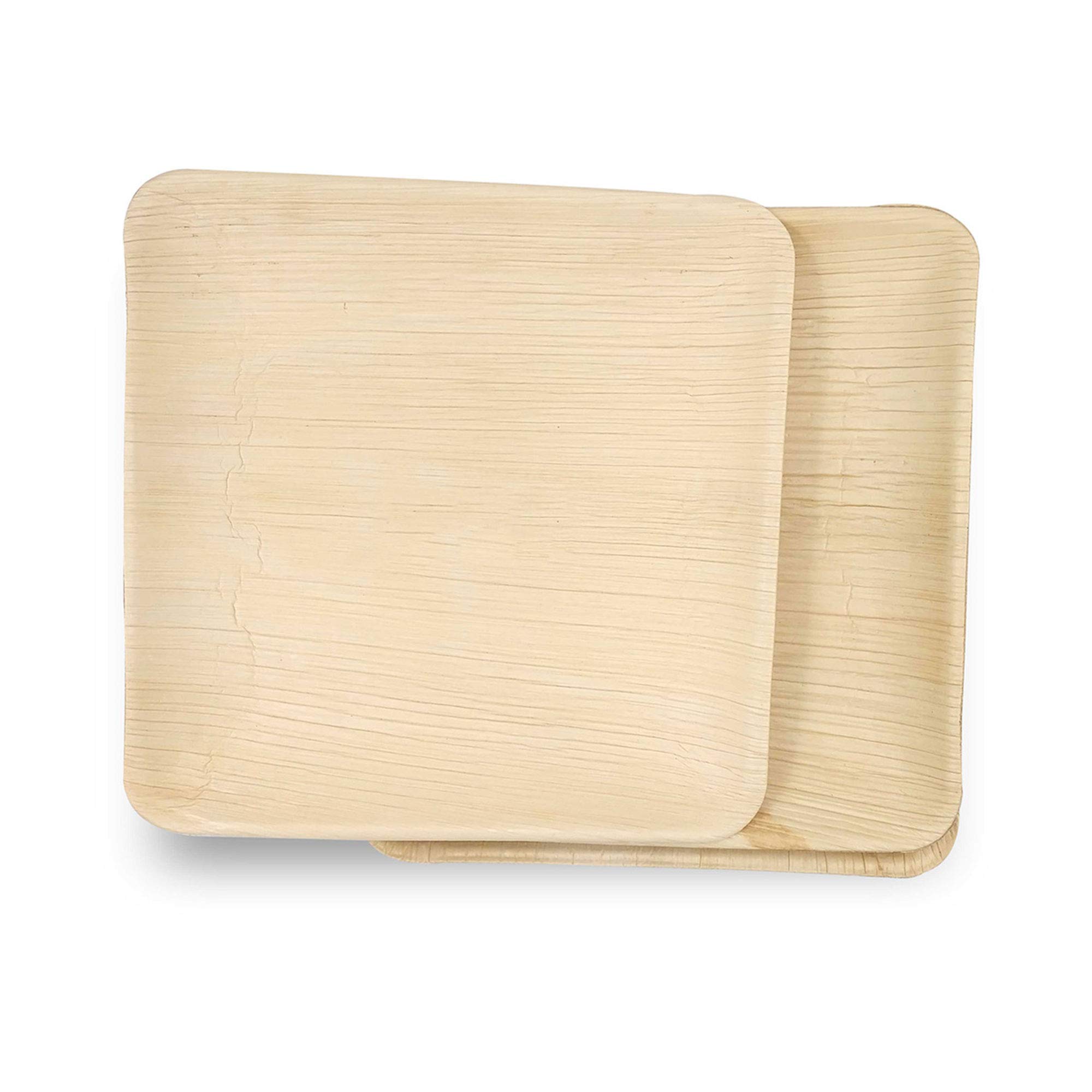 Dtocs - Juego de vajilla desechable para bodas, camping, fiestas de cumpleaños, bambú natural, textura de madera
