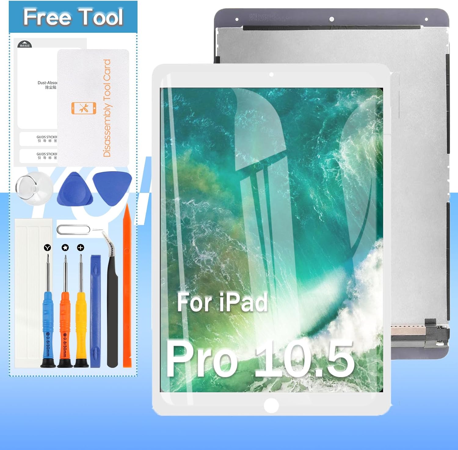 Yondista Screen Replacement for iPad Pro 10.5 2017 A1701 A1709 A1852 LCD Screen Display Replacement - 10.5'' | White | Includes Opening Tools & Screen Protector