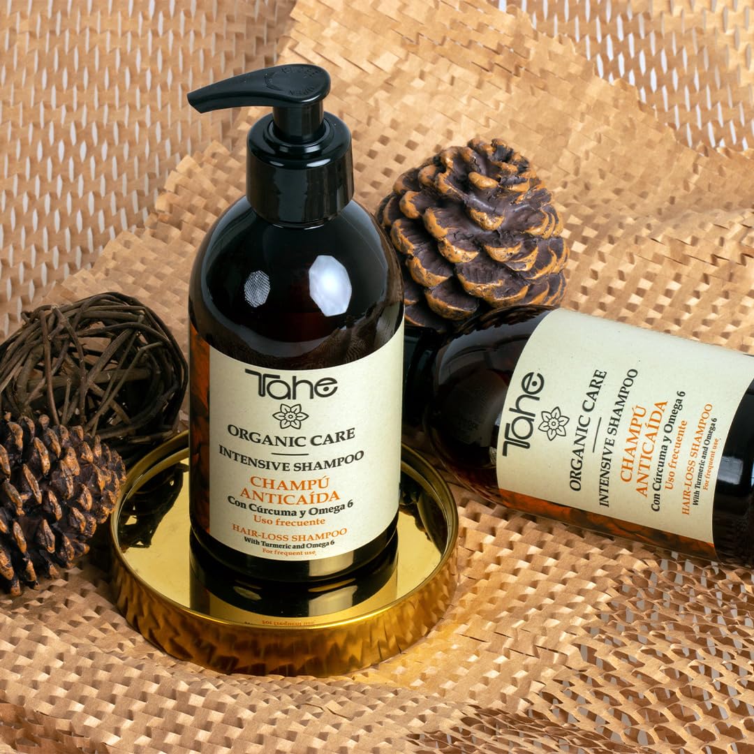 Tahe Organic Care Shampoo intensivo e pacchetto di trattamento contro la perdita dei capelli, 375 ml