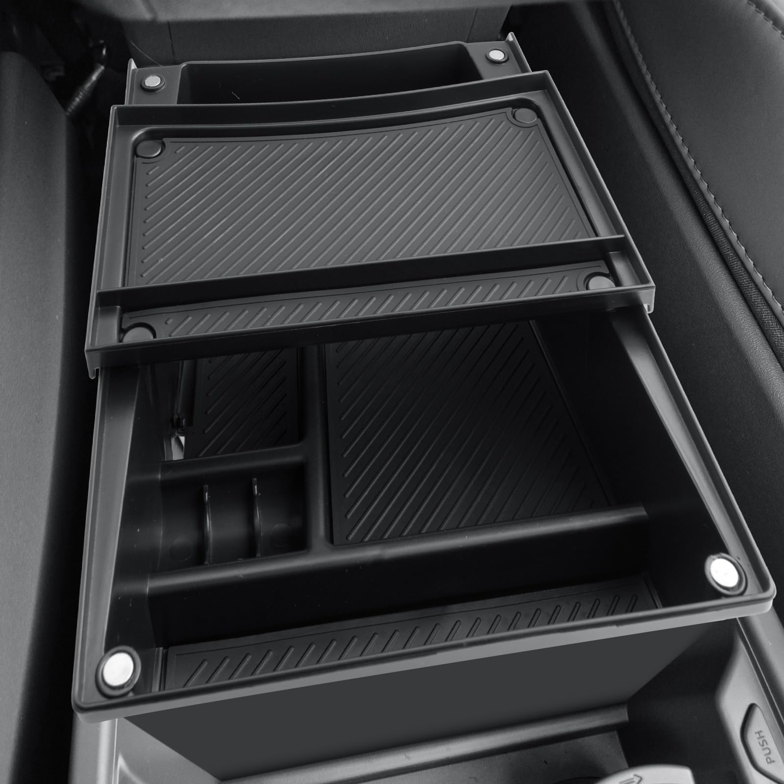 CDEFG Kompatibel mit Kia EV3 2025 2026 Mittelkonsole Aufbewahrungsbox Doppeletage Auto Center Console Organizer Tray EV3 GT Line Zubehör