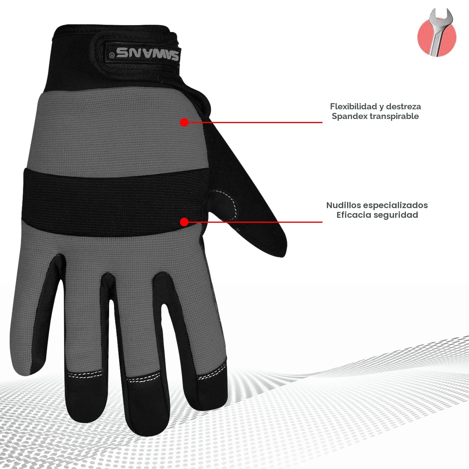 Guantes de trabajo de seguridad Guantes de trabajo de jardinería para hombre y mujer, herramienta de construcción flexible acolchada protección de palma pantalla táctil transpirable constructor multifuncional