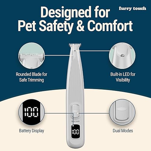 Miniatura 5 de Cortadora de patas de perro, cortapelos eléctricos e inalámbricos para perros y gatos, peluquero silencioso de doble velocidad con hoja segura para
