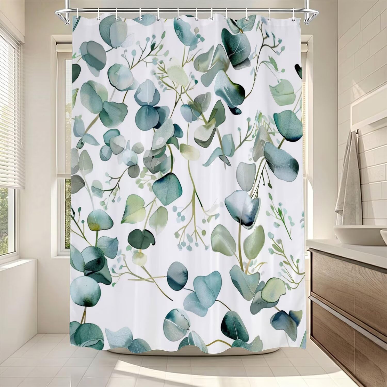 Rideau de douche imperméable en tissu haut de gamme œuf de canard