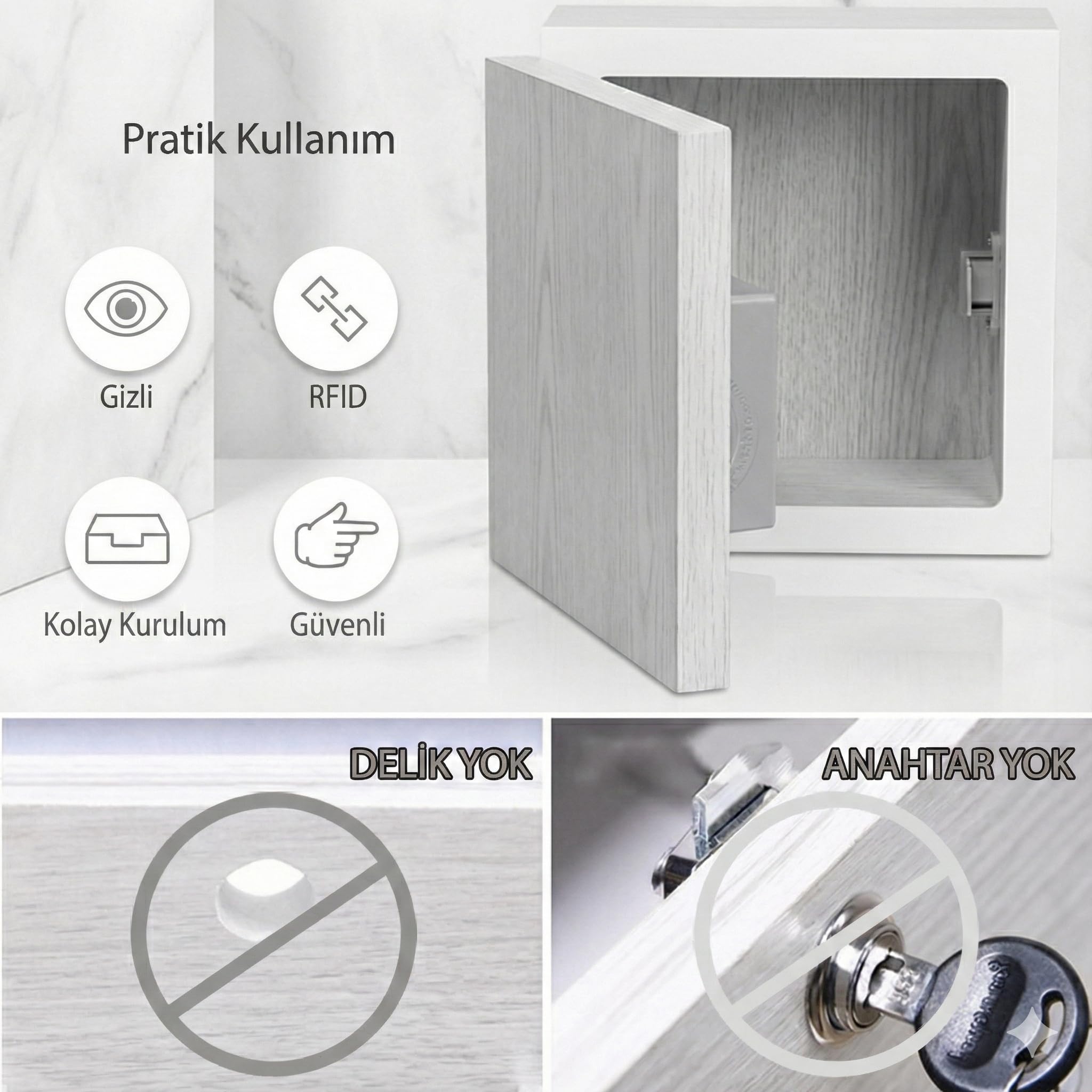Bilgisanet 13.56 MHz RFID Elektronik Dolap Ve Çekmece Kilidi – MIFARE Kart & Etiket Destekli, Anahtarsız Dolap Güvenliği