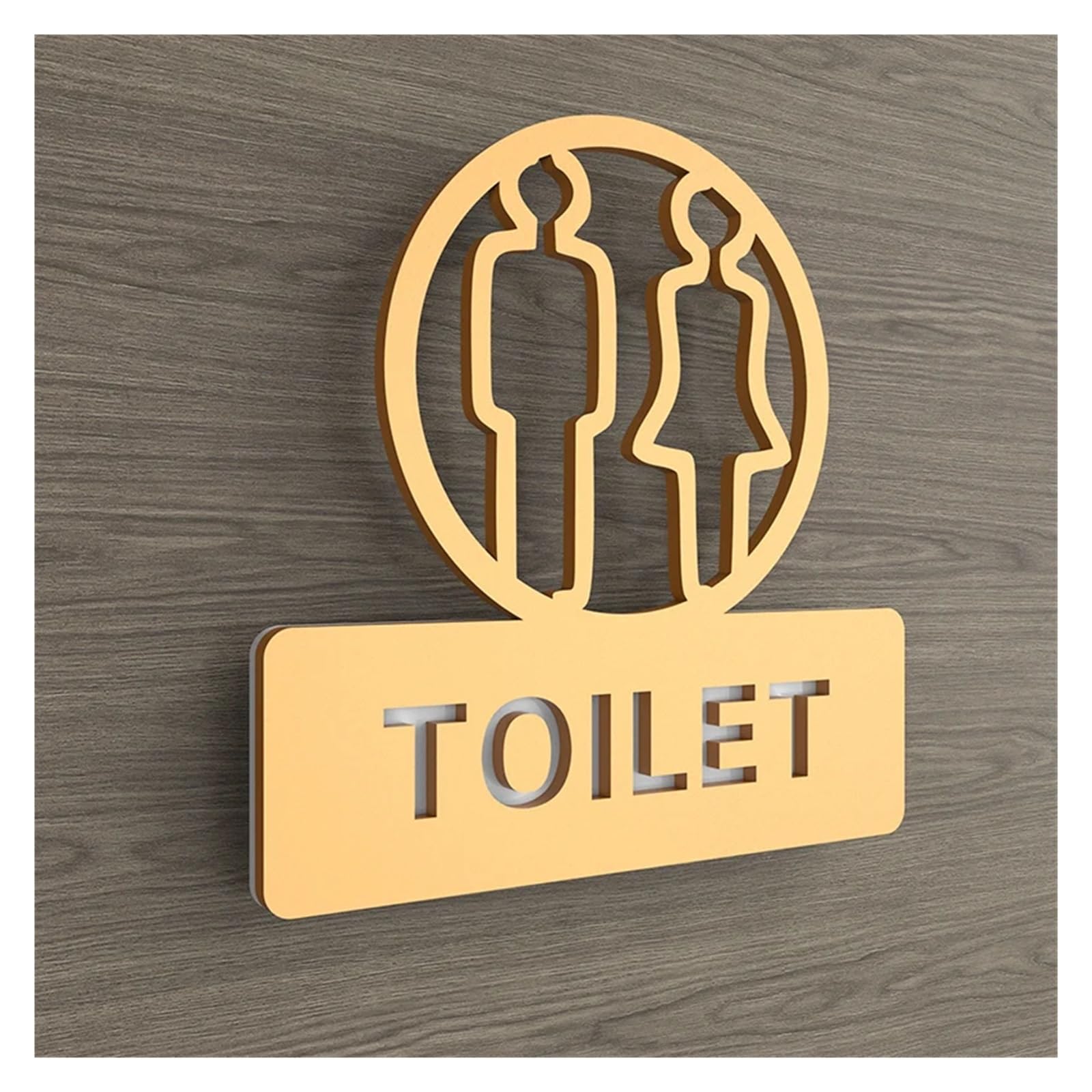 Panneau Des Toilettes Toilette signalisation WC haut de gamme Club hôtel porte coulissante autocollant signe(1,20x20cm)