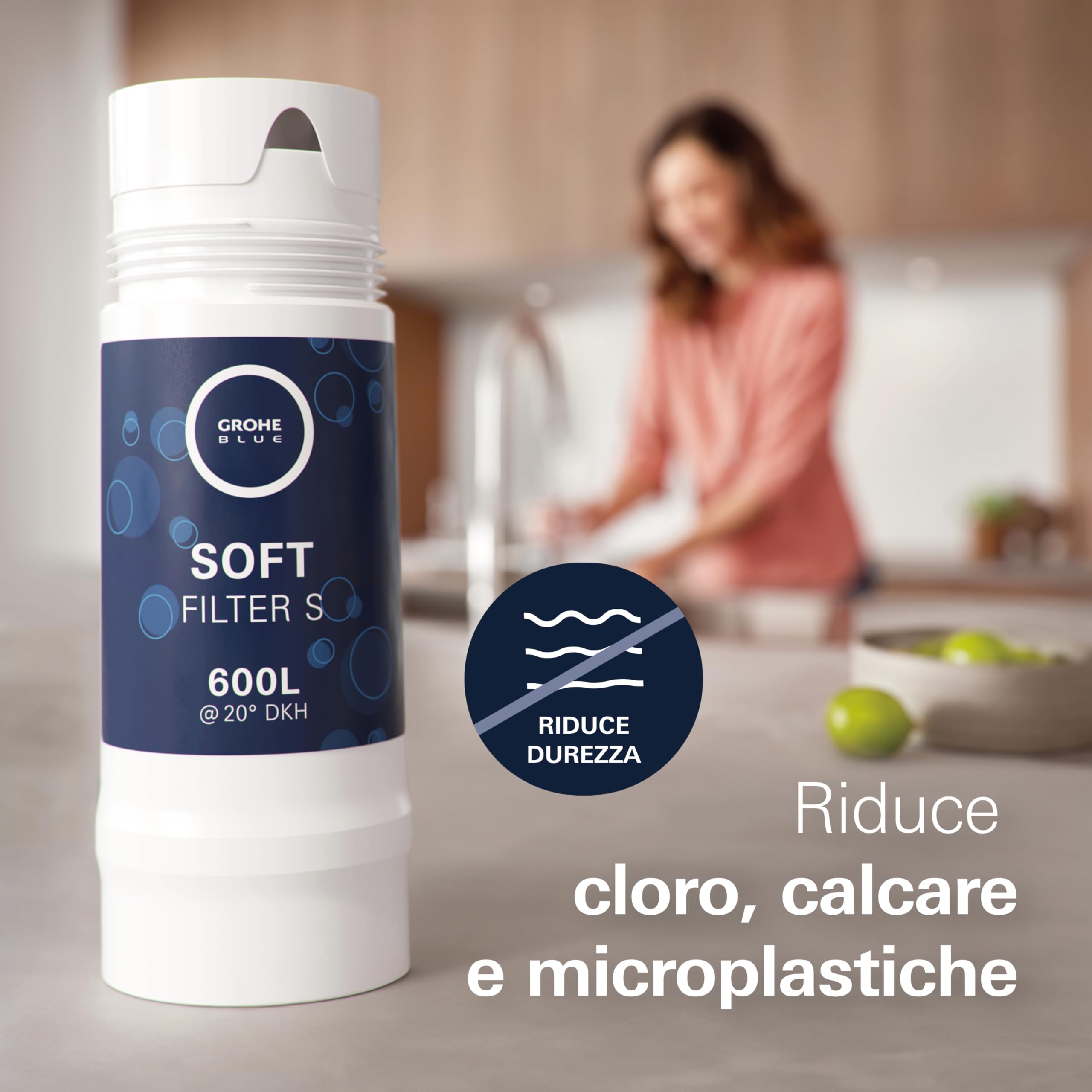 GROHE Blue Set filtro Taglia S con testata e contalitri, per sistemi Pure, Home, Pro e Red 40438001