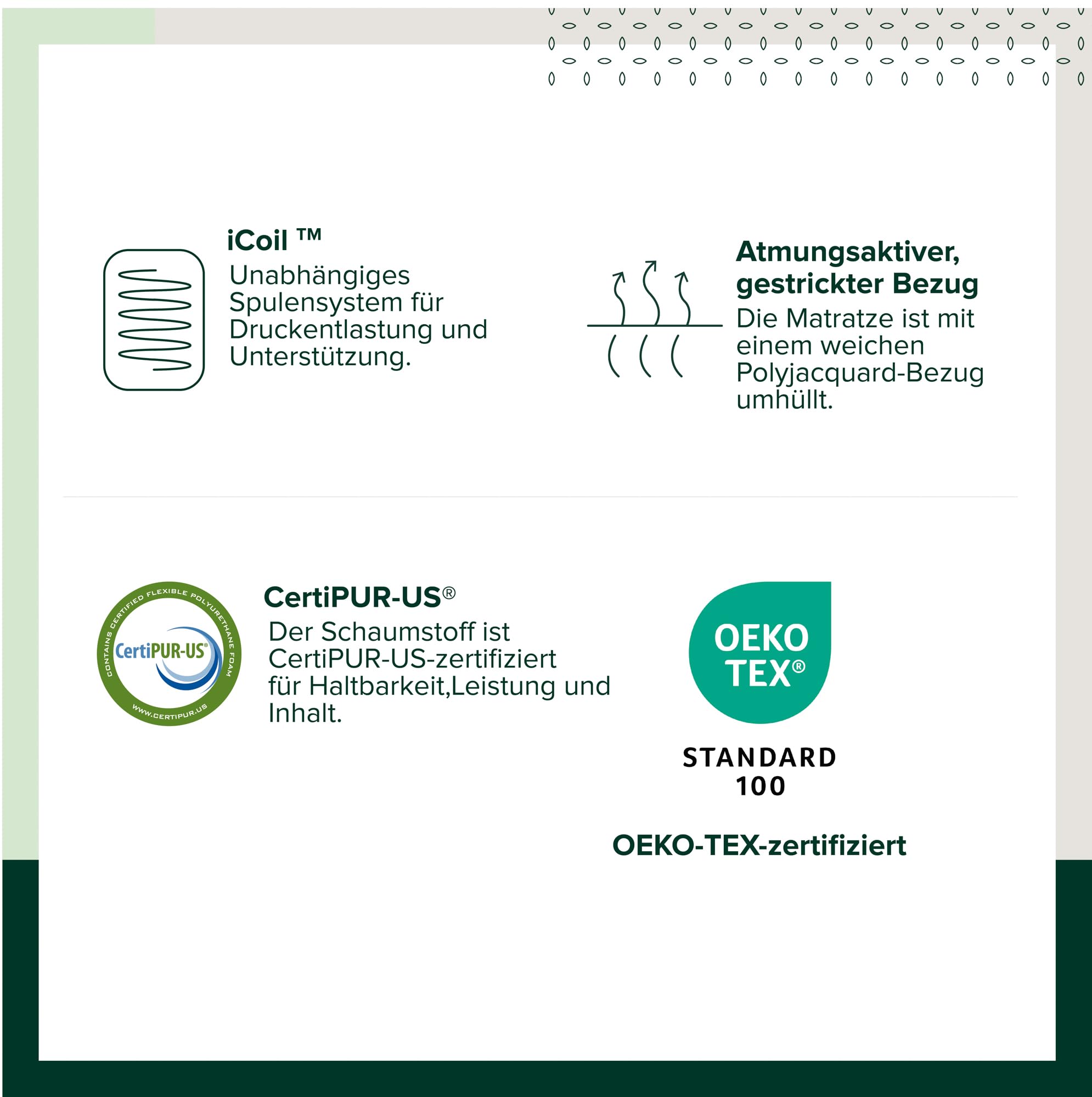 Zinus Hybrid Taschenfederkernmatratze 90x200cm - Härtegrad H2/H3 - Höhe 20 cm - Kühlende Ergonomische Memory Foam Matratze - Oeko-TEX Zertifiziert - Produziert nach Deutschem Qualitätsstandard