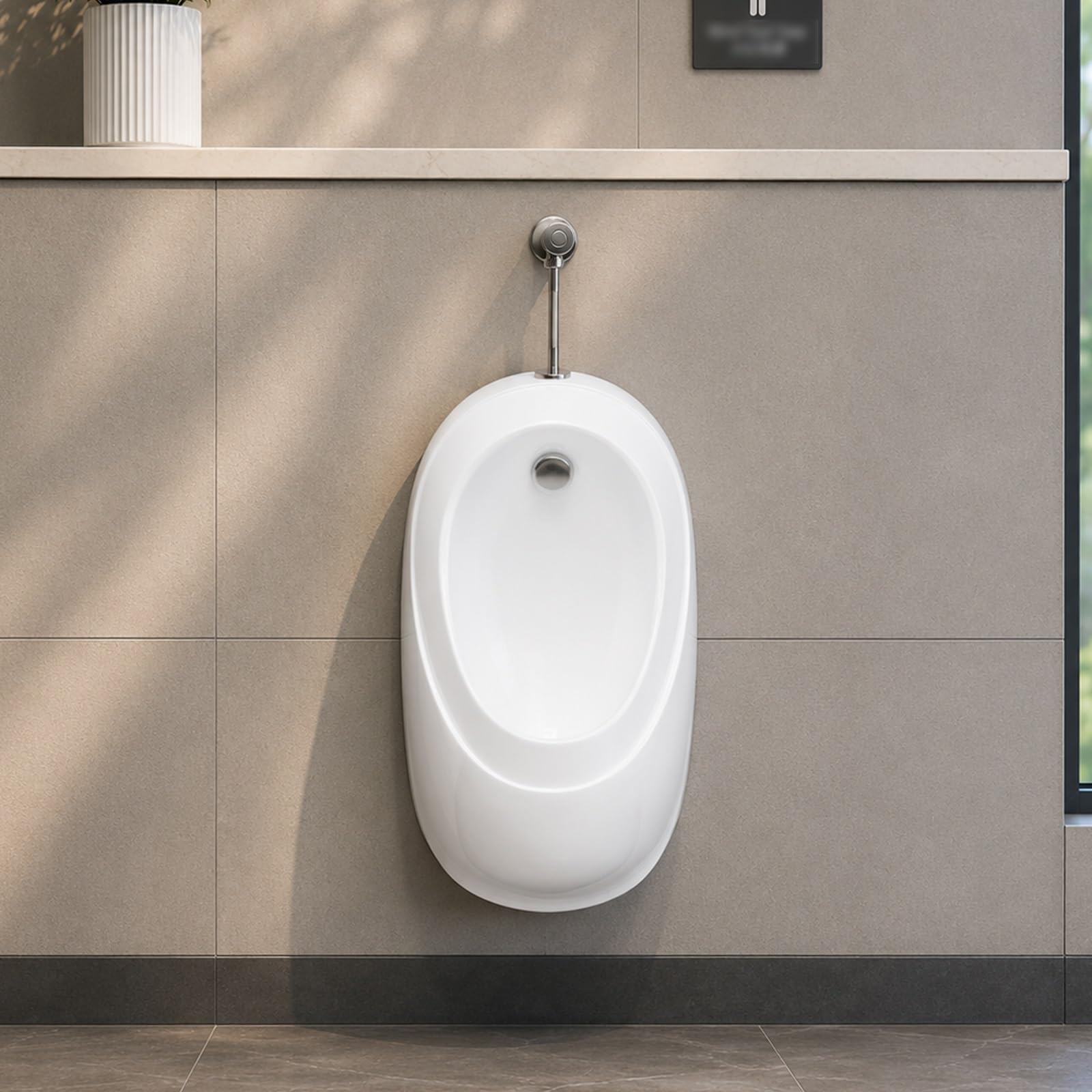 Orinal de pared cerámico con sensor inteligente para baños públicos y hoteles