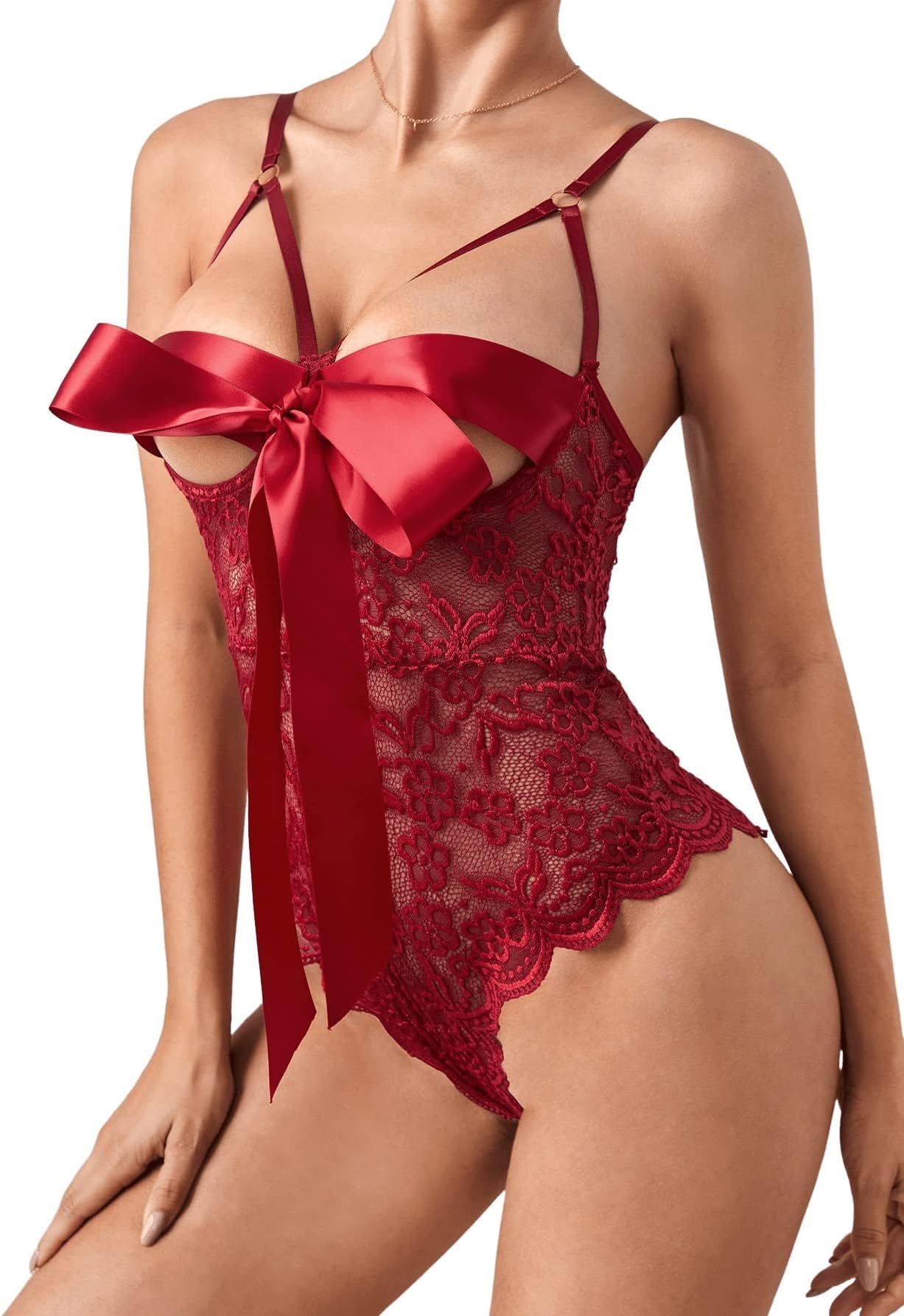 Premium Front Knot Open Babydoll Lingerie Bikini Swimwear Mini Chemise Bodysuit Lingerie Mesh Bikini Nightie with Panty Nightdress