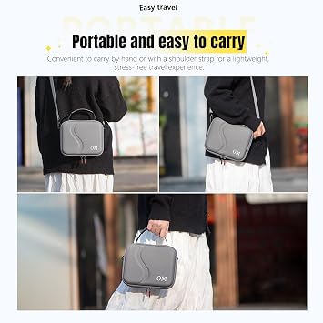 Coyktonty Osmo Mobile 8/Osmo Mobile 7 Pro/7 Case, PU Leather Portable Storage OM 7/7 Pro Case Storage Bag for DJI OM 7 Pro/OM 7 Smartphone Gimbal Stabilizer Accessories