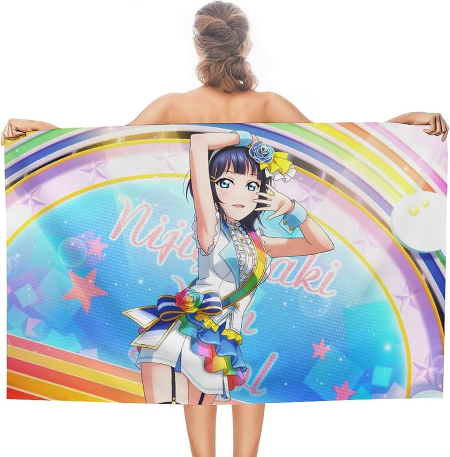 【ラブライブ】朝香果林 高品質 大判タオル&バスタオル100×50cm Amazon｜ラブライブ 朝香果林 (15) 大判バスタオル 超ソフトなビーチ