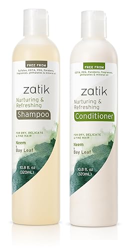 Zatik Naturals - Nurturing and Refreshing Shampoo + Conditioner Set,