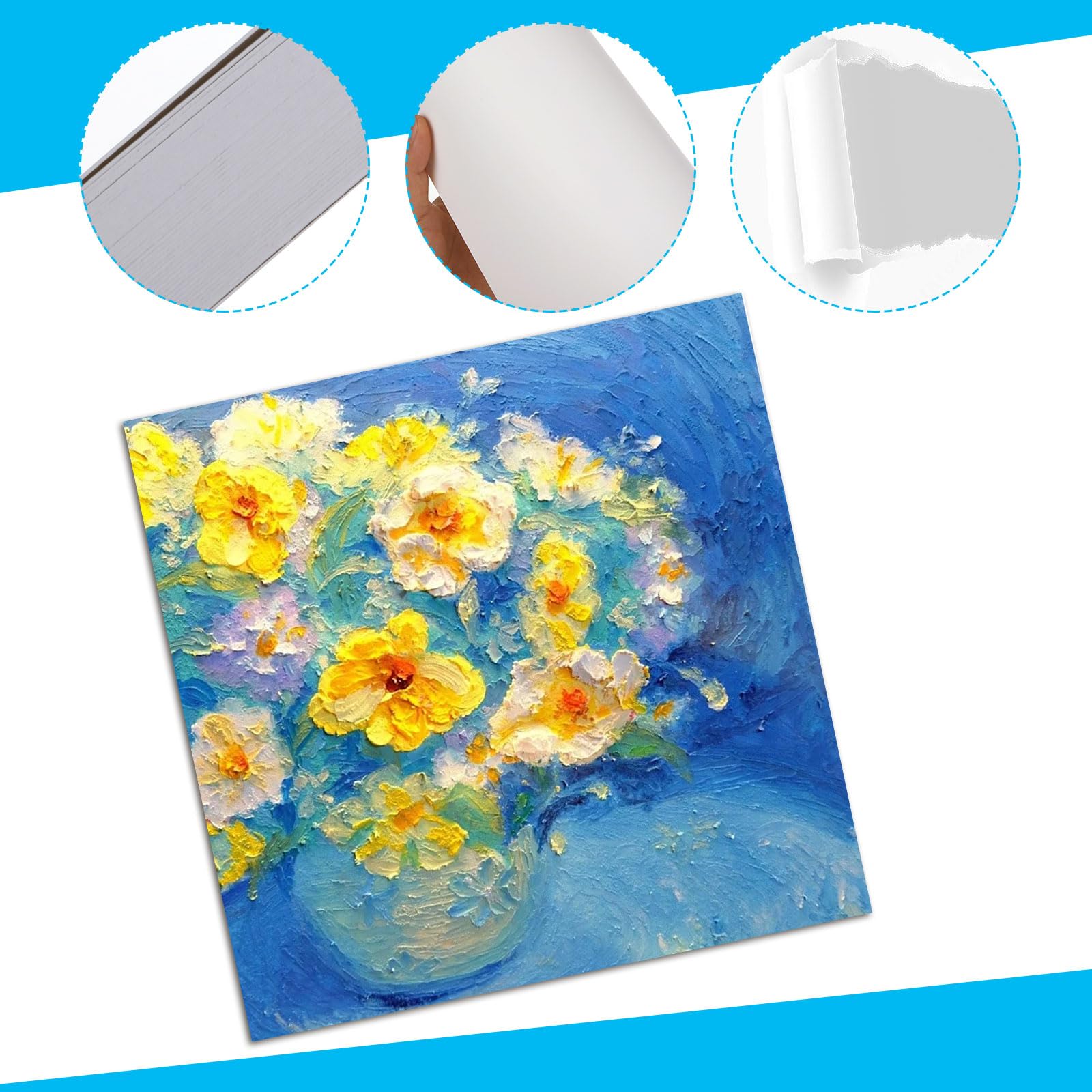 YOUNTHYE 200 hojas de cartulina blanca de 11.8 x 11.8 pulgadas de grosor para manualidades, tarjetas, invitaciones, suministros de álbumes de recortes, tarjetas de negocios, cubierta de 90 libras, 250