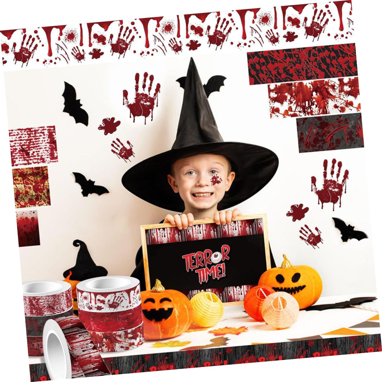 DOITOOL 5 Ensembles Ruban Adhésif Décoratif Halloween Washi Ensemble Ruban Sanglant Pour Scrapbooking Et Décorations De Fête Pour Diy Et Journaux 12 Rouleaux*5
