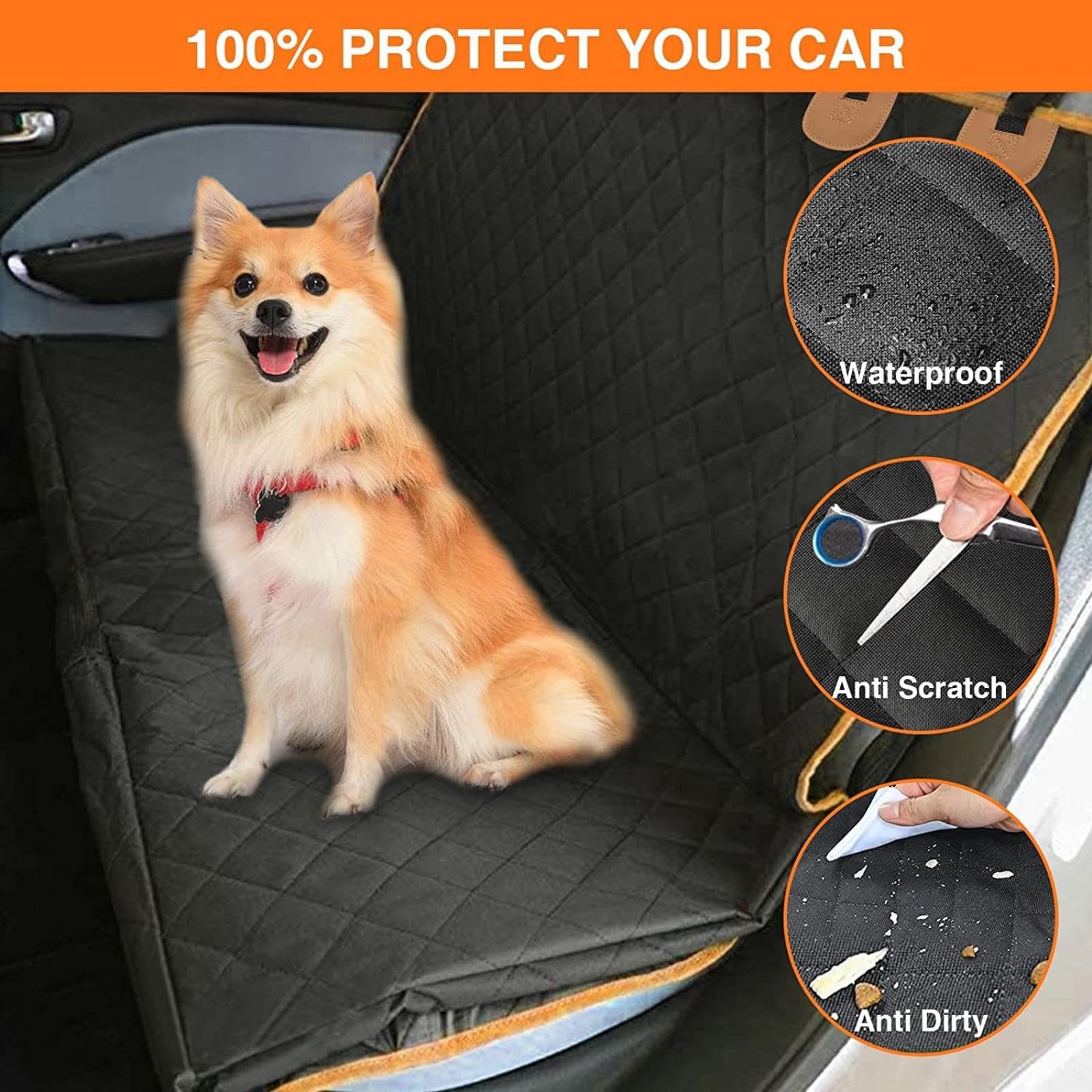 NIBHZ Cuscino per sedile posteriore per auto per animali domestici impermeabile e antisporco con rete aperta tappetino per cani ispessito