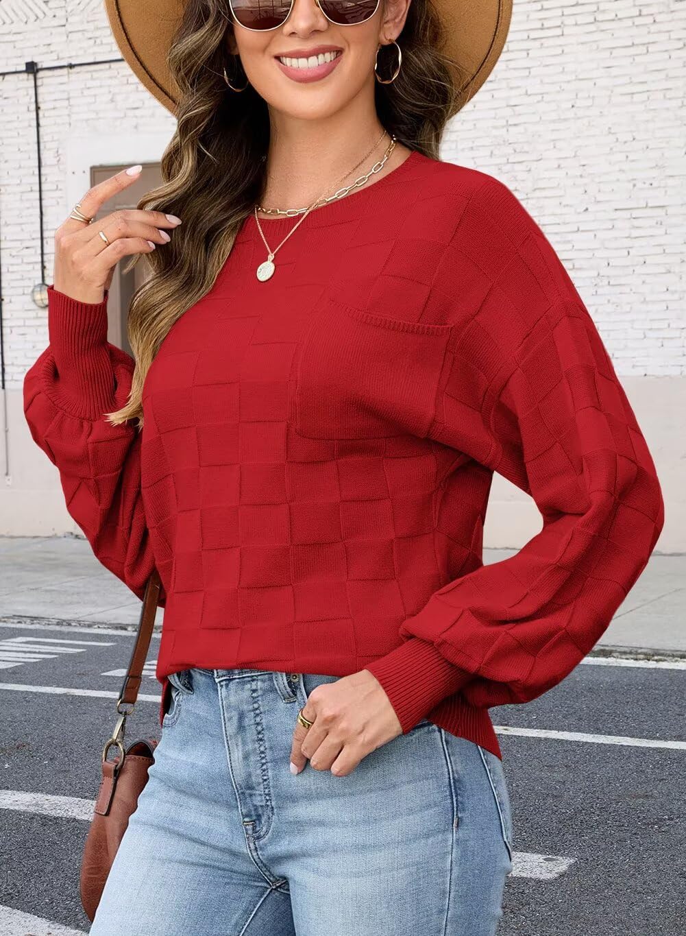 FEKOAFE Womens Sweaters Casual 2025 Fall Long Sleeve Tops Ribbed Knit Pullover Sweaters - Image 5