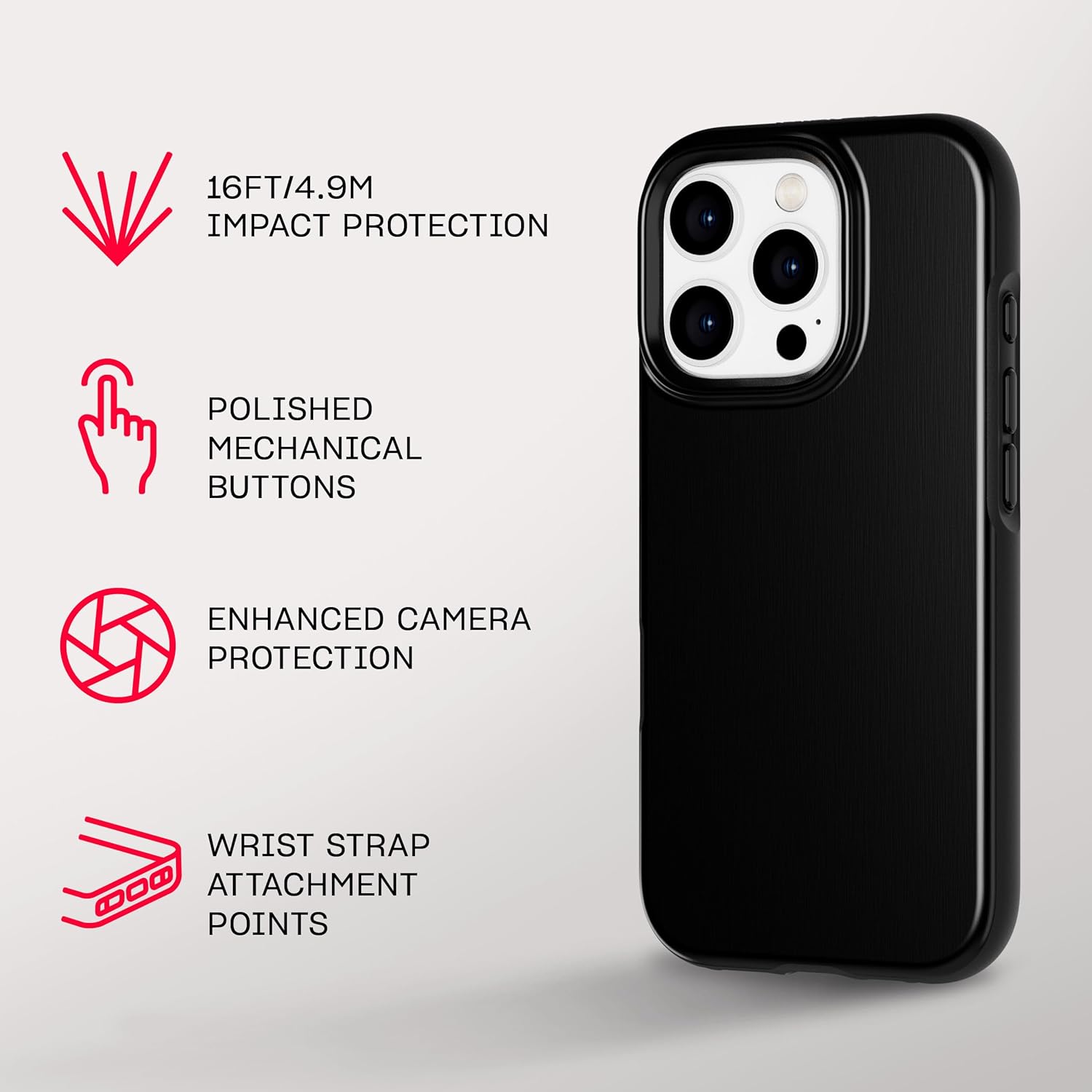 Tech21 EvoDusk for iPhone 16 Pro Compatible with MagSafe - Impact Protection Case 15x Military Standard Tested - in Black