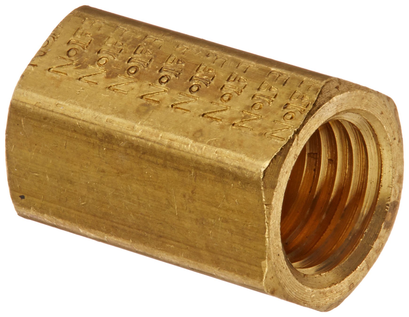 Eaton Weatherhead 302X2 Brass CA360 Inverted Flare Brass Fitting, Union, 1/8
