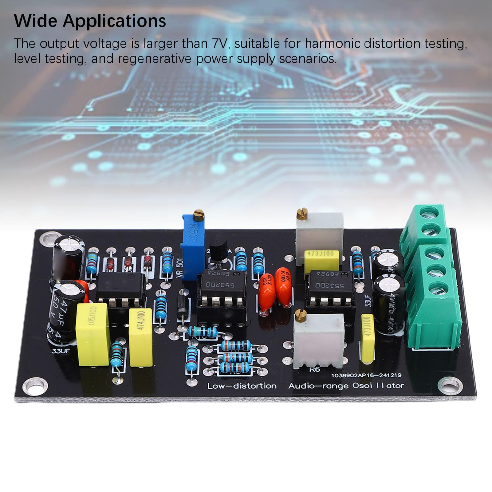 Garosa 1KHz Sinusgenerator Modul mit Ultra Niedrigen Verzerrungen Oszillator Board THD 7V Ausgang für Pegeltest und Harmonische Verzerrungsmessung Stromversorgung