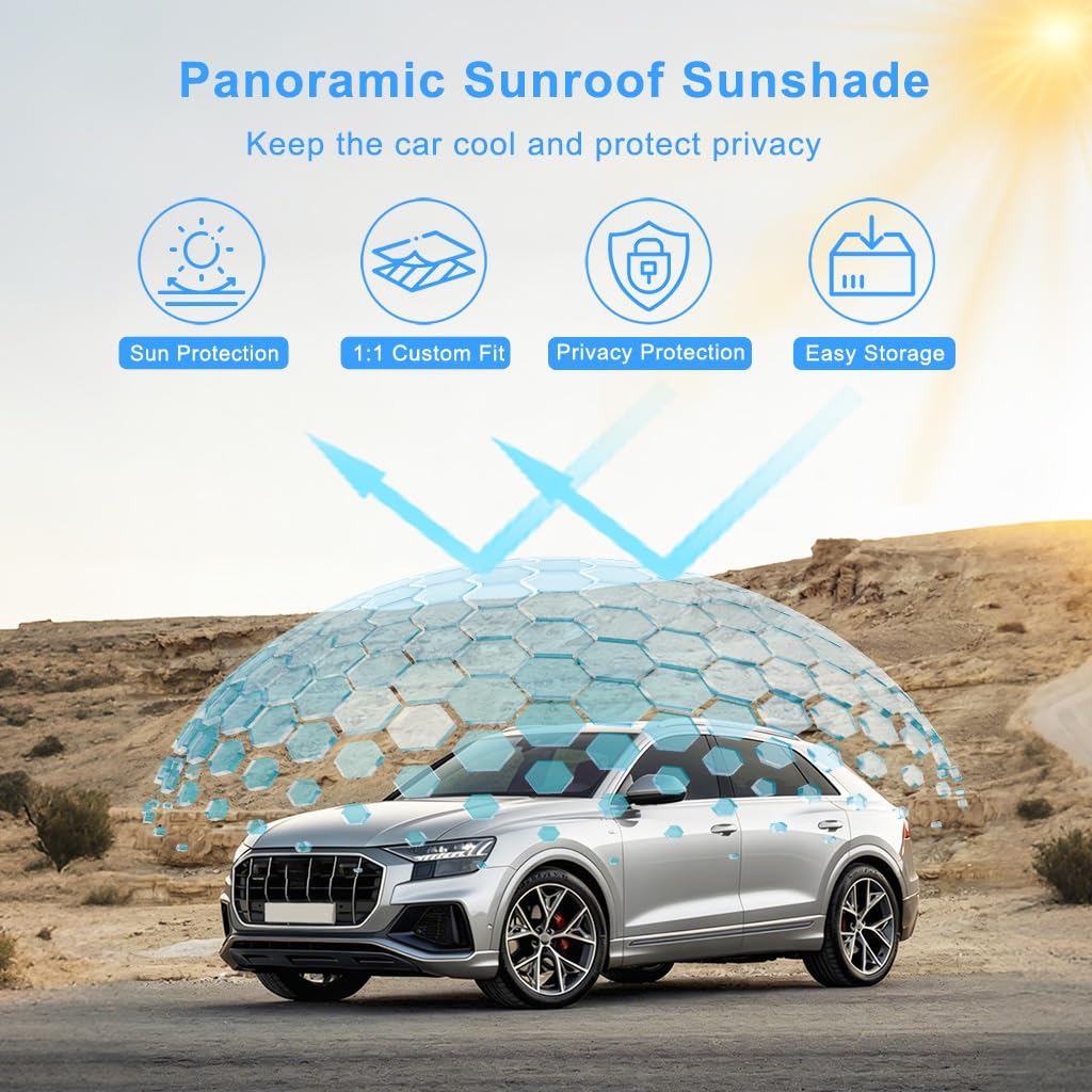 Parasol para Techo Compatible con Q5 2017-2009 5-Door SUV, Plegable Sombrilla De Coche con Bolsa De almacenaje, Protección Solar Aislamiento de Calor Parasol de Techo