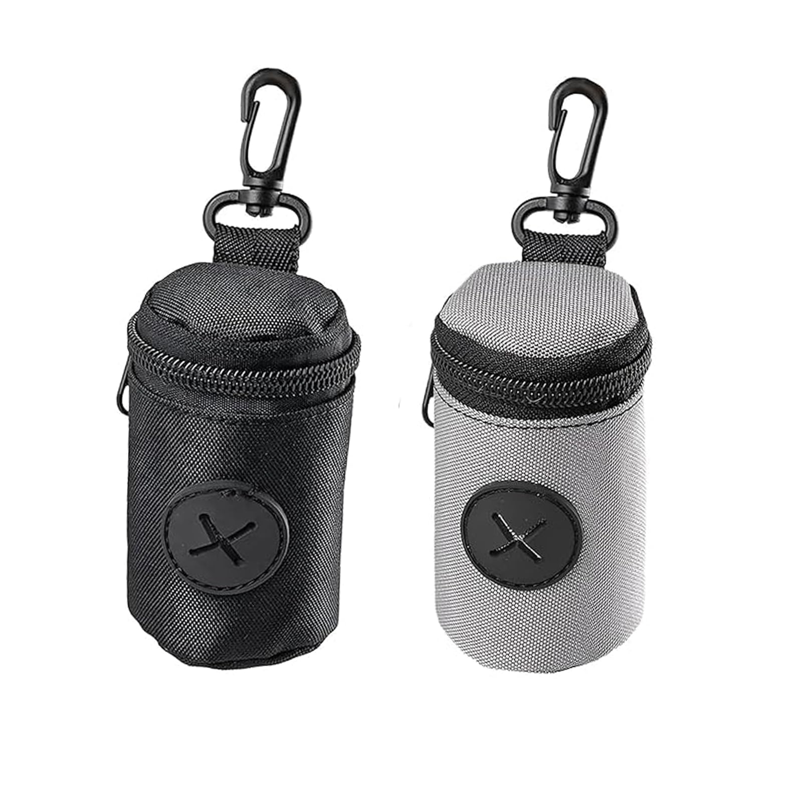 2 Pcs Dog Poop Bag Holder,Waterproof and Portable Poo Bag Holder,Comfortable and Durable Dog Poo Bag Dispenser for Outdoor Walking Traveling Pet Owners(Black,Grey)