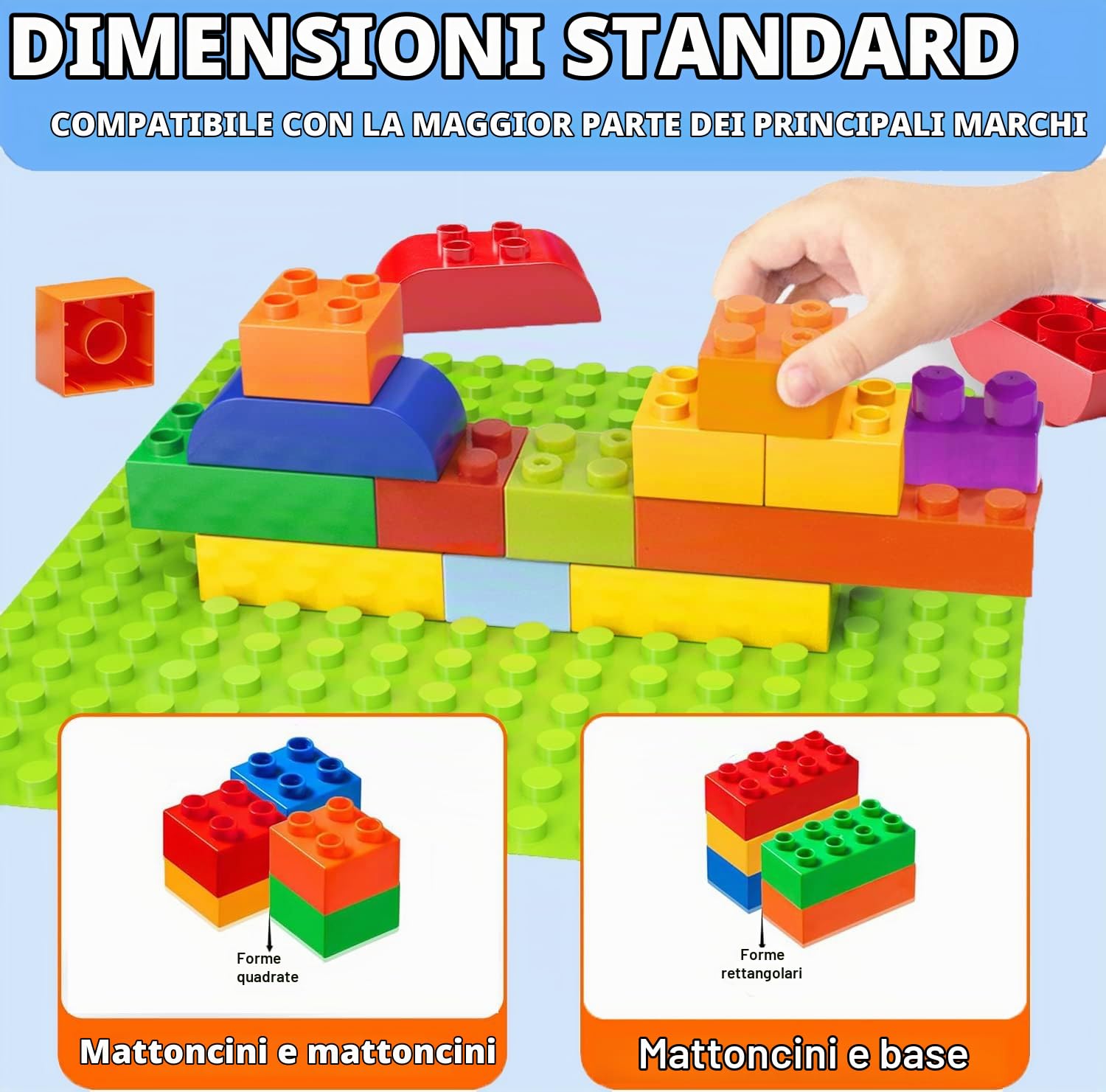 240 Pezzi Set di Mattoni da Costruzione Grandi,Costruzione Grandi mattoncini compatibili con le migliori marche, Classic Contenitore di Mattoncini per bambini a partire dai 3 anni in su