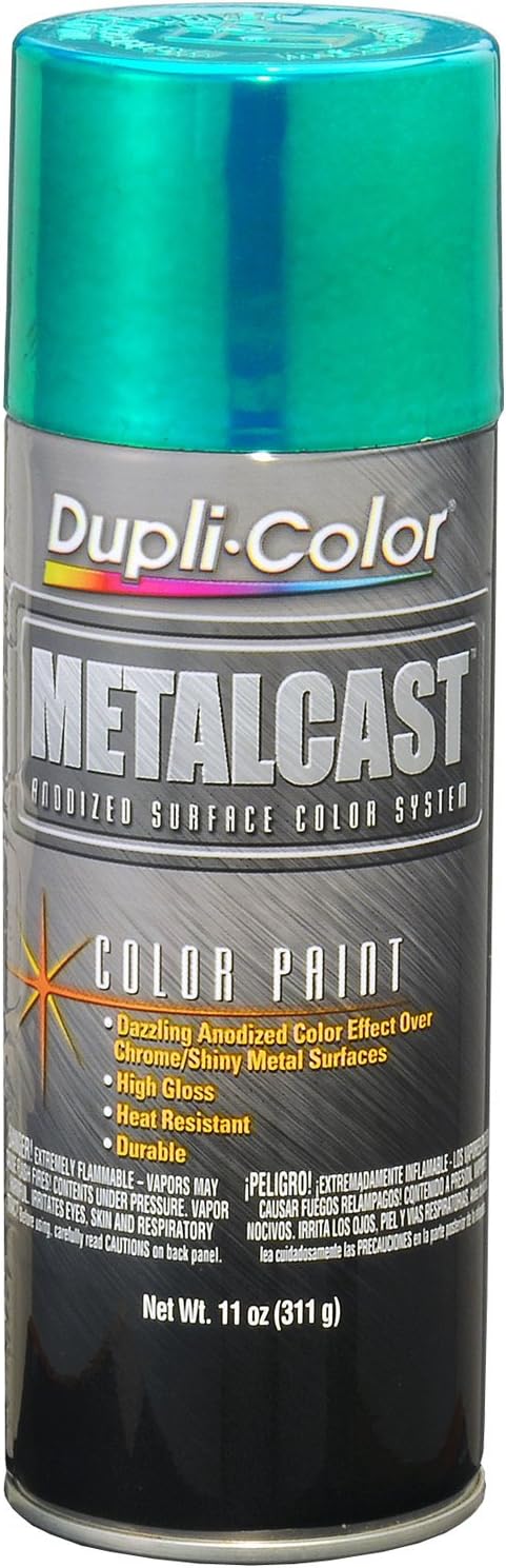 Dupli-Color MC203-6 PK Metalcast Automotive Spray Paint - Green Anodized Coating - 11 oz Aerosol Can Pack of 6