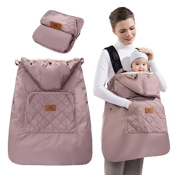 Miracle Baby Carrier Cover with Detachable Liner Waterproof & Windproof Winter Baby Bunting Bag for Infant Strollers with Storage Bag & Parent Pocket