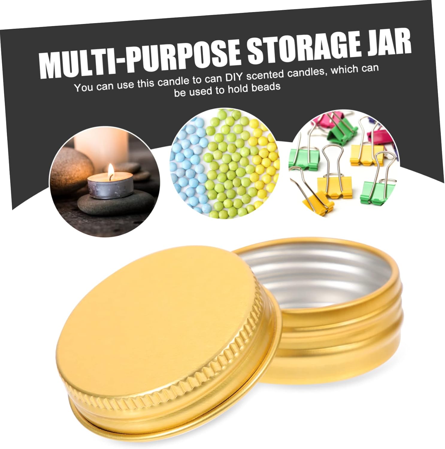 Ciieeo 72pcs Diy Candle Tin Container Aluminum Tin Can Metal Round Box Airtight Lids for Home