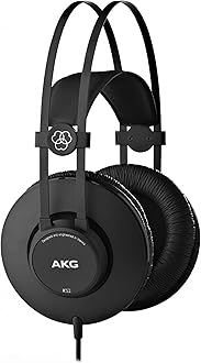 K52 High Performance Closed-Back, Monitoring Studio Headphones, Wired, Lightweight Design, 3.5mm and 1/4" adapters, 3m Cable, Black