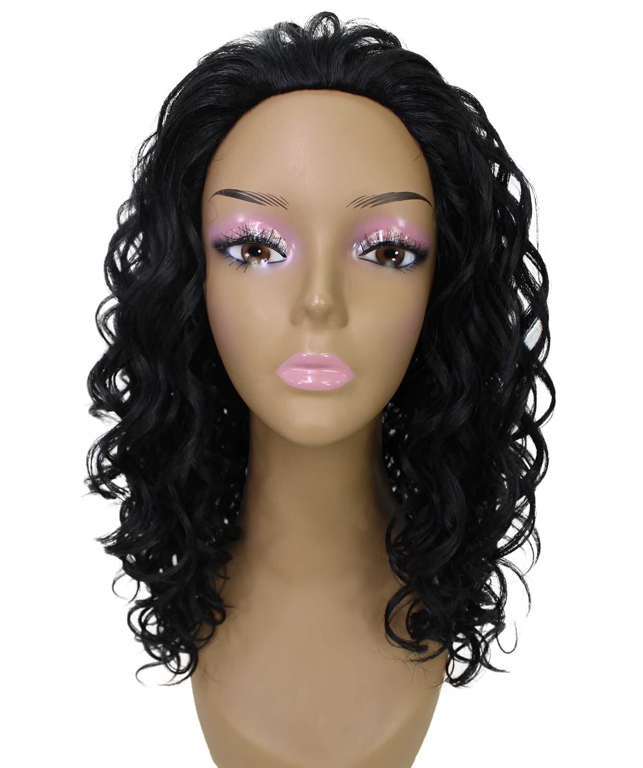 LUXLUXE Edwina Curly Layered 17 in Long Half Wig Mix Human