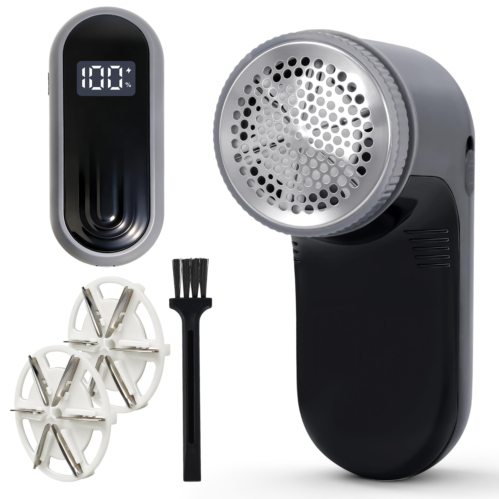 Photo 1 of Killrose Fabric Shaver | Lint Remover with Digital Display, 6-Leaf Blade Electric Lint Shaver for Clothes, Sweaters, Furniture - 9000 RPM USB-C Rechargeable, Safe for All Fabrics